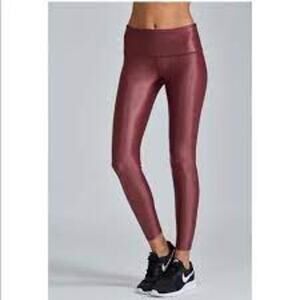 Noli Liquid Legging 7/8 Length Vino Red luster Sheen Medium Athleisure Burgundy
